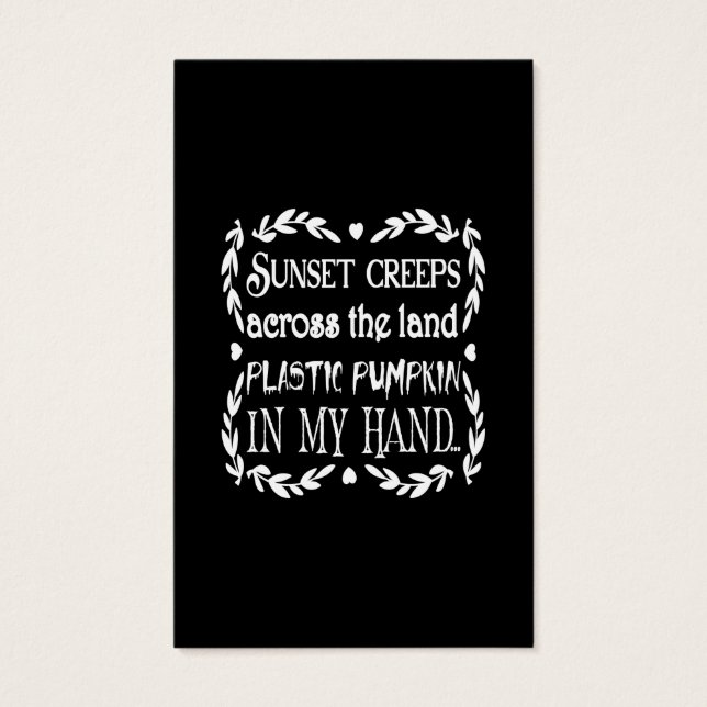 sunset creeps across the land plastic pumpkin in m (Front)