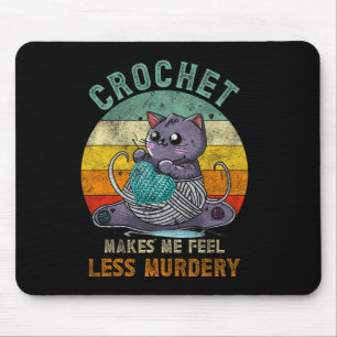 Sunset Crochet Cat Mom Makes Me Feel Less-murdery Mouse Pad