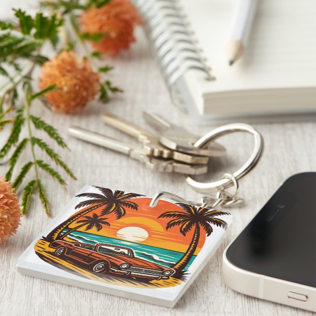 Sunset Cruise Paradise Keychain (Front Right)