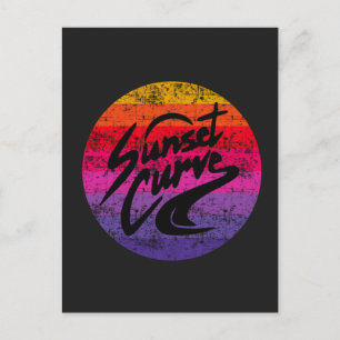 Sunset Curve retro design Holiday Postcard
