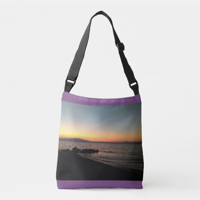 Sunset Custom All-Over-Print Cross Body Bag (Front)