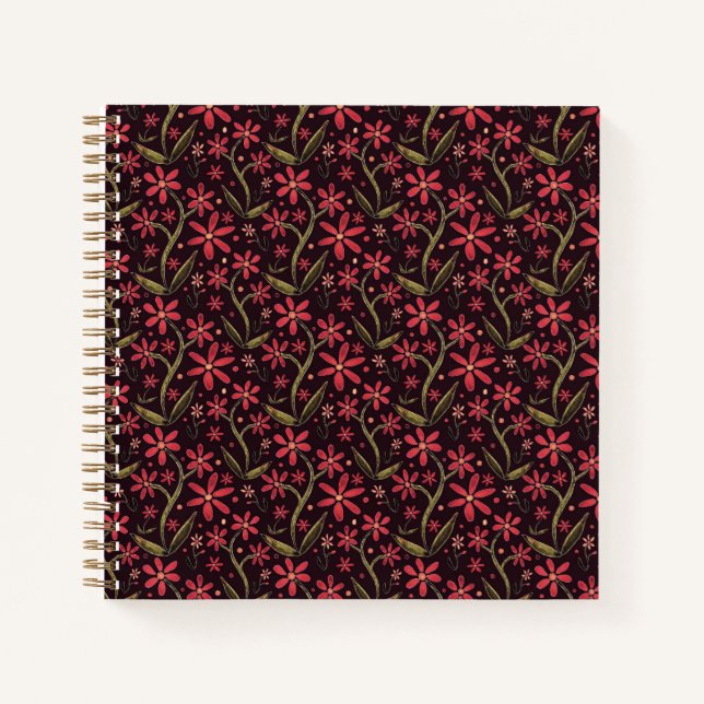 Sunset | Dancing Watercolor Daisies Notebook (Front)