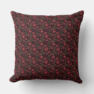 Sunset Dancing Watercolor Daisies Throw Pillow