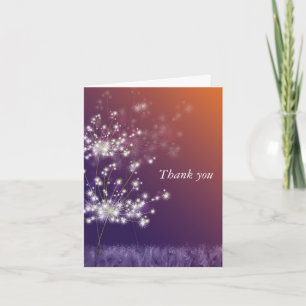 Sunset Dandelions Wedding Thank You Card