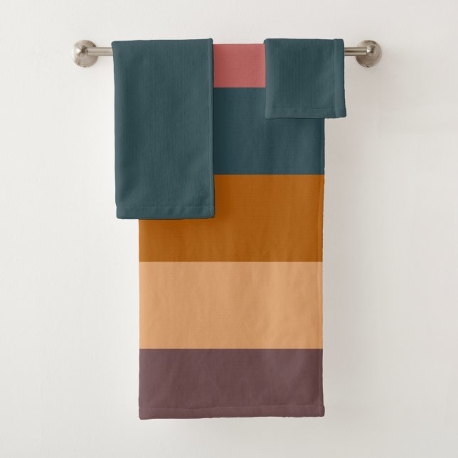 Sunset Dark Teal Bath Towel Set (Insitu)