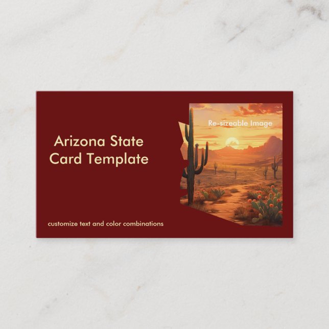 Sunset Desert Arizona Carte Carte de visite (Devant)