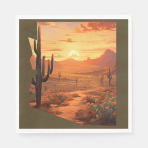 Sunset Desert Arizona State Napkin