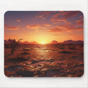Sunset Desert Landscape Mouse Pad