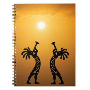 Sunset Desert Sun Kokopelli Notebook