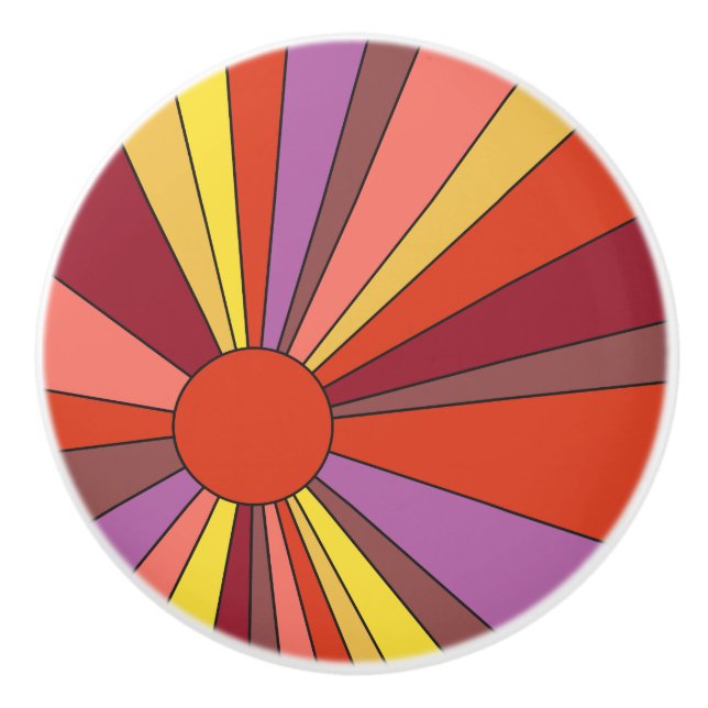 Sunset Design - Shades of Orange - Drawer Knob (Front)