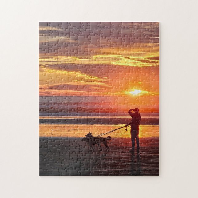 Sunset Dog Walk Puzzle (Vertical)