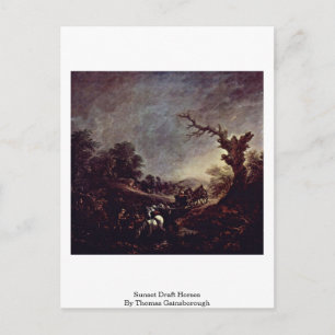 Sunset Draught Horses By Thomas Gainsborough Postcard