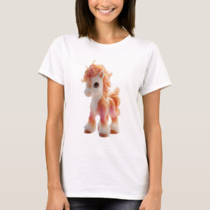 Sunset Dream Fluffy Pony Illustration Women T-Shirt
