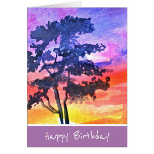 Sunset Dreaming landscape watercolor art