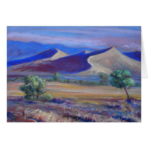 Sunset Dunes, Distant Mountains and Trees Card