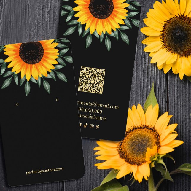 Sunset Earing Display Business Card with Sunflower (Sunset Earing Display Business Card with Sunflower Sunset  #sunflowerscard)