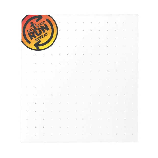 Sunset Eat Sleep Run Repeat Runners Dotted Notepad (Front)