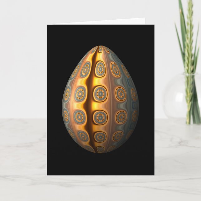 Sunset Egg with Concentric Circles Holiday Card (Front)