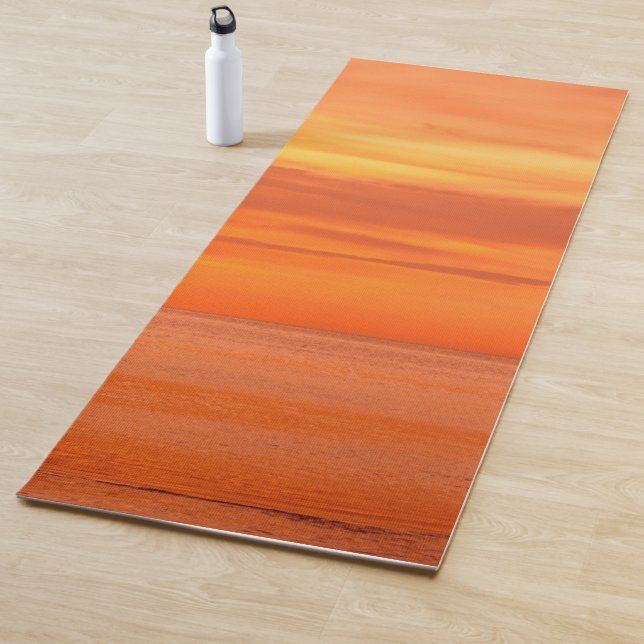 Sunset Elegant Template Red Orange Sea Sky Clouds Yoga Mat (In Situ)