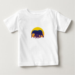 Sunset Elephants Baby T-Shirt