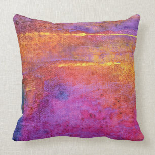 Sunset Emotion abstract lilac, mauve, and lemon Throw Pillow