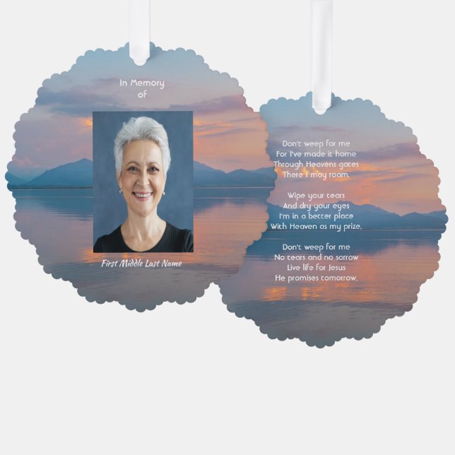 Sunset Evening Sky Dusk Memorial Pocket Keepsake Ornament Card (Front/Back)