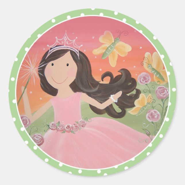 Sunset Fairy (set sticker) - Customized Classic Round Sticker (Front)