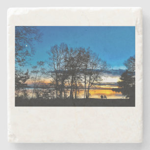 Sunset, Fall, Lake Monona Stone Coaster