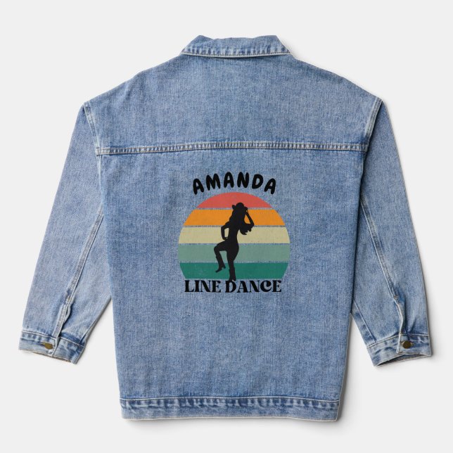 Sunset Femme Line Dance Denim Veste (Verso)