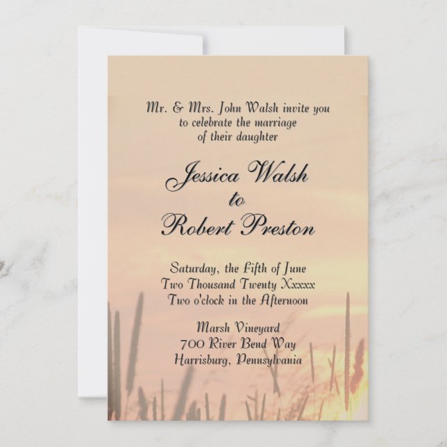 Sunset Field Wedding Invitation (Devant)