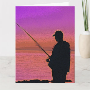 Sunset Fishing Silhouette Card