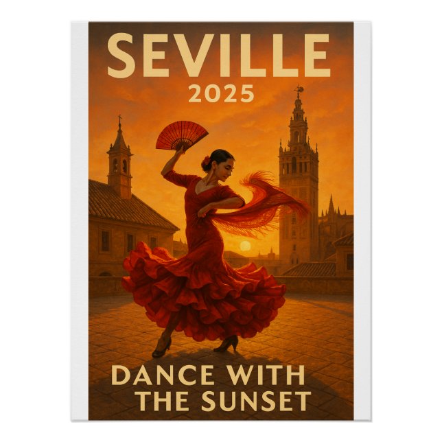 Sunset Flamenco in Seville Poster (Front)