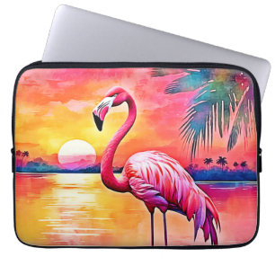 Sunset Flamingo Art Design Laptop Sleeve