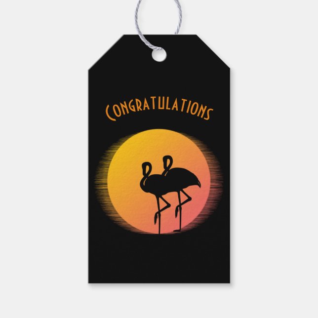 Sunset Flamingos Event Tag (Front)