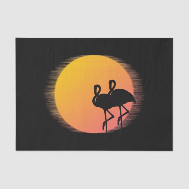 Sunset Flamingos Tissue Paper (Front)
