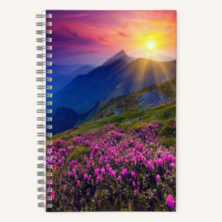 sunset & flowers notebook