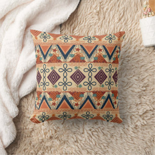 Sunset Folk Art Throw Pillow
