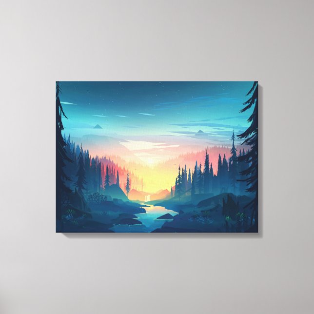 Sunset Forest Premium Wrapped Canvas (Gloss) (Front)