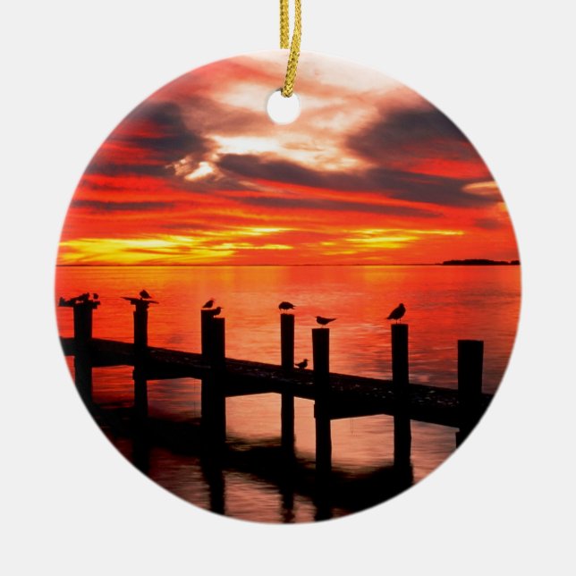 Sunset Fort Myers Prom Florida Ceramic Ornament (Front)