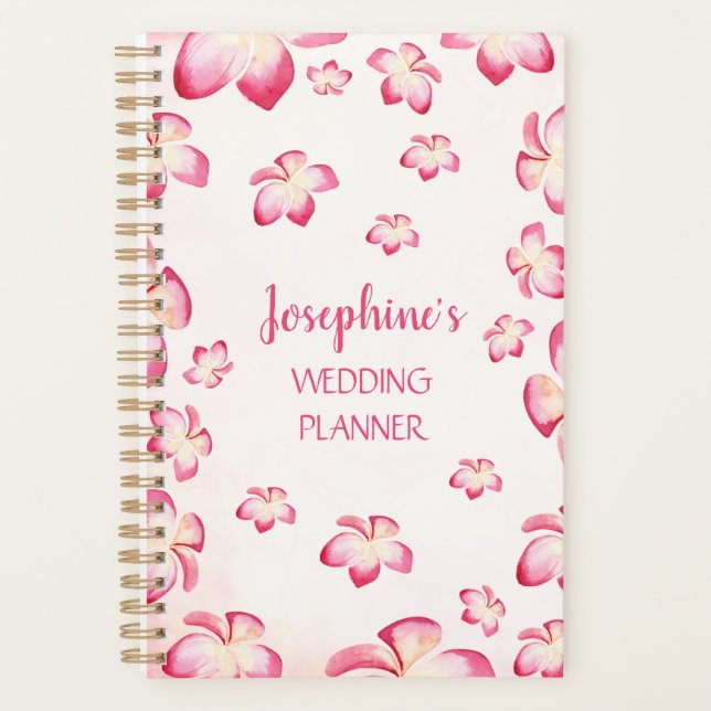 Sunset Frangipani Personalized Wedding Planner (Front)