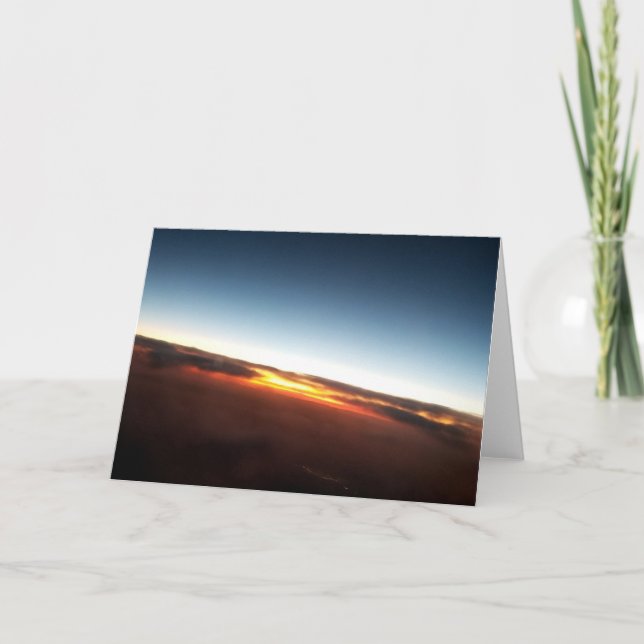 Sunset from Airplane Thank You Card (Front)