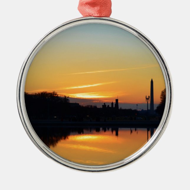Sunset from Capitol Hill. Metal Ornament (Front)