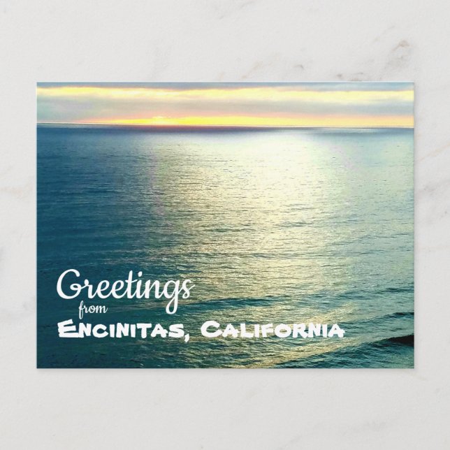 Sunset from Encinitas California Moonlight Beach  Postcard (Front)