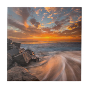 Sunset from Tamarach Beach Tile