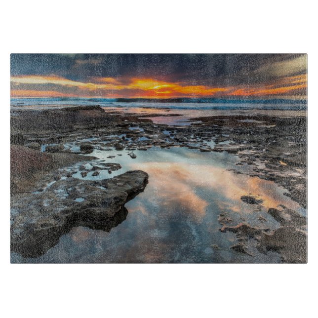 Sunset from the tide pools cutting board (Front)