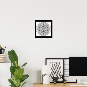 Sunset Fun Mandala Party Poster for Colouring Craf