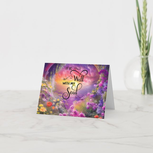 Sunset garden It is well Card (Front)