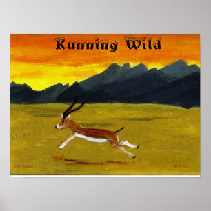 Sunset Gazelle avec une affiche d'animaux sauvages