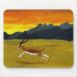 Sunset Gazelle wildlife art Mouse Pad