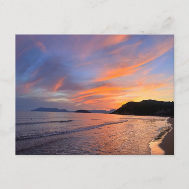 Sunset Gerakas Beach Zakynthos Greece Photograph  Postcard (Front)